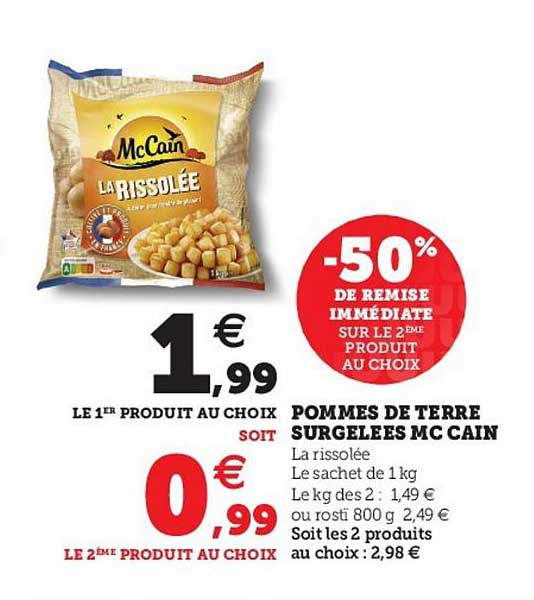 pommes de terre surgelees mc cain la rissolee