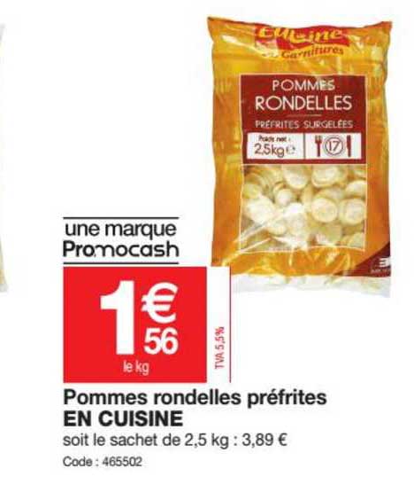 pommes rondelles prefrites en cuisine