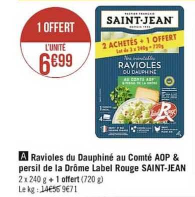 ravioles du dauphiné au comté aop & persil de la drôme label rouge saint-jean