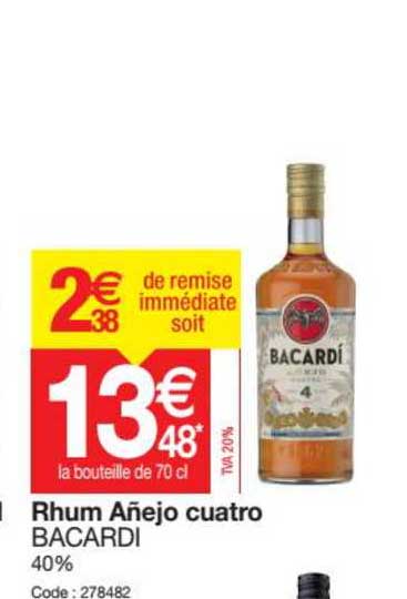rhum anejo cuatro bacardi