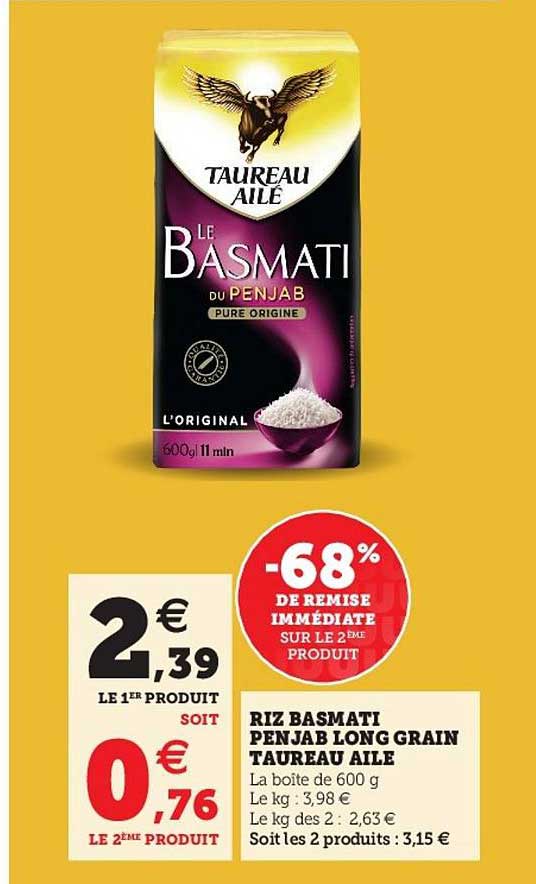 riz basmati penjab long grain taureau alle