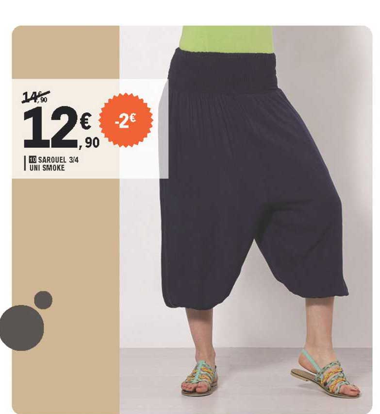 sarouel  3-4 uni smoke