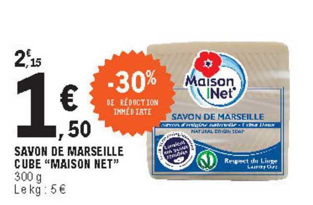 Savon De Marseille Cube "maison Net"
