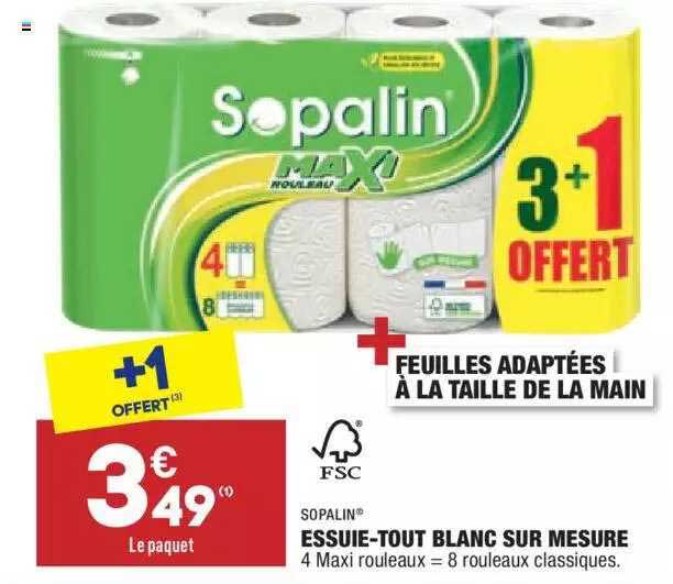 sopalin essuie-tout blanc sur mesure