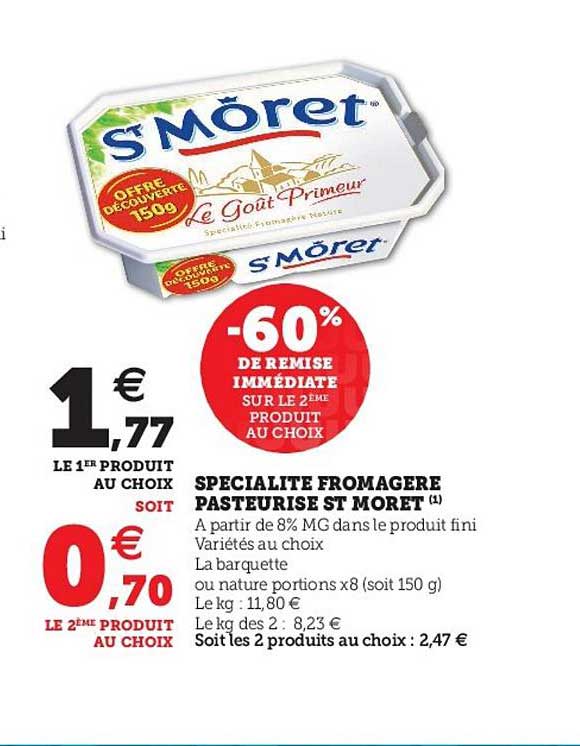 specialite fromagere pasteurise st moret