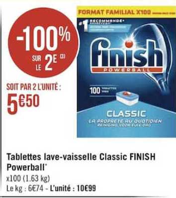 Tablettes Lave-vaisselle Classic Finish Powerball