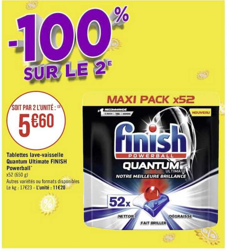 tablettes lave-vaisselle quantum ultimate finish powerball