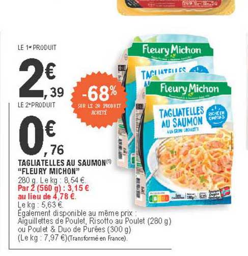tagliatelles au saumon "fleury michon"