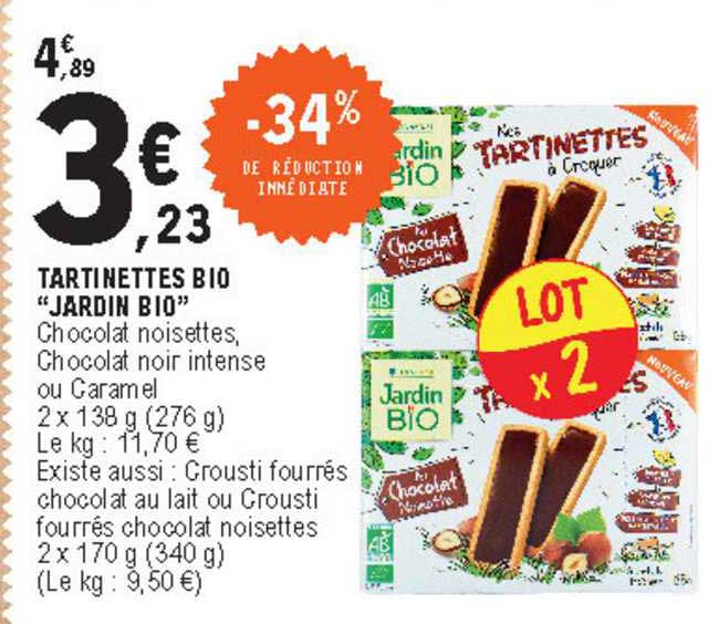 tartinettes bio "jardin bio"