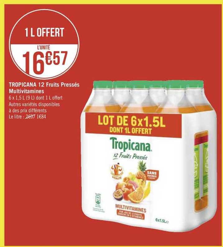 tropicana 12 fruits pressés multivitamines