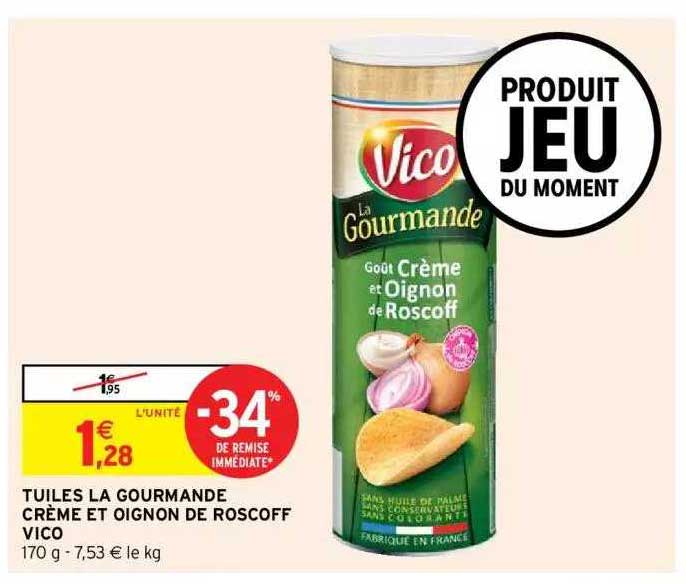 tuiles la gourmande crème et oignon de roscoff vico