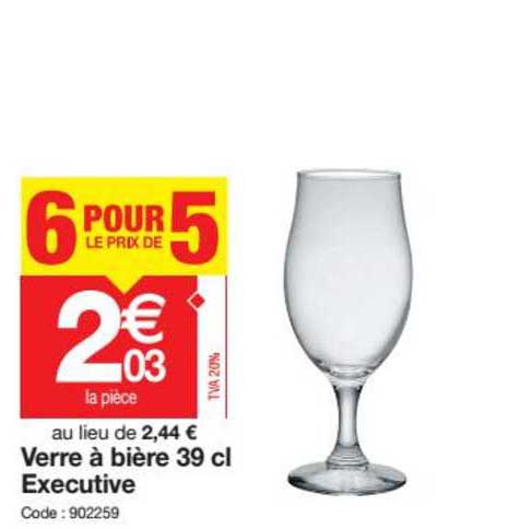 verre à bière 39 cl executive