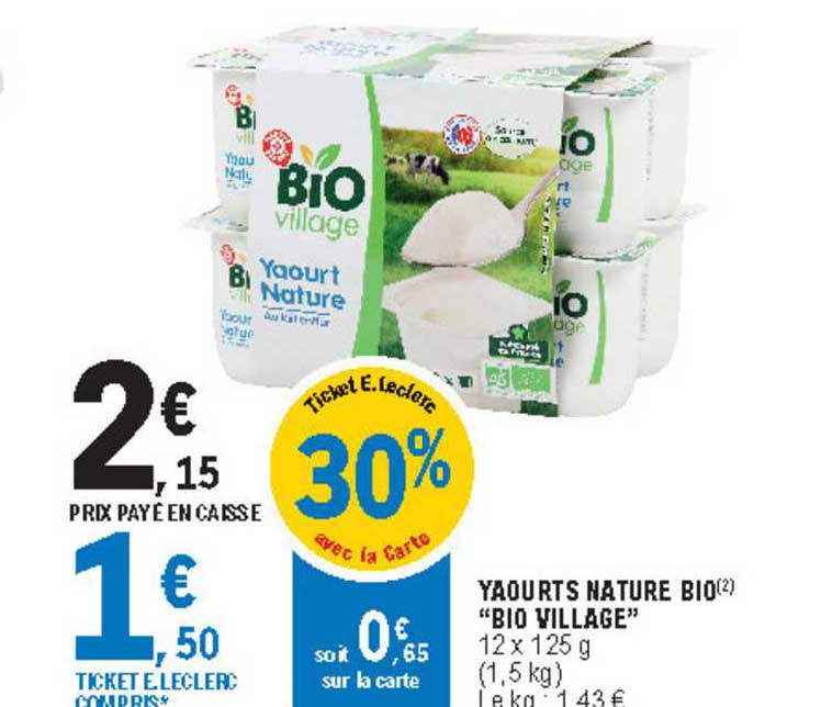 Yaourts Nature Bio "bio Village"