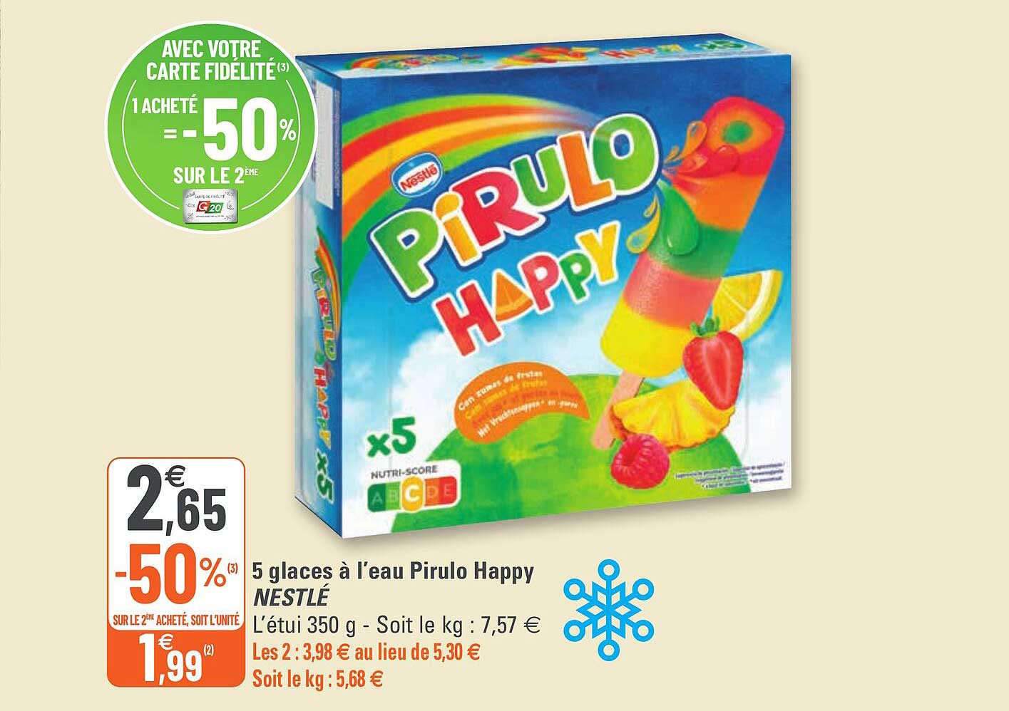 5 glaces à l'eau pirulo happy nestlé