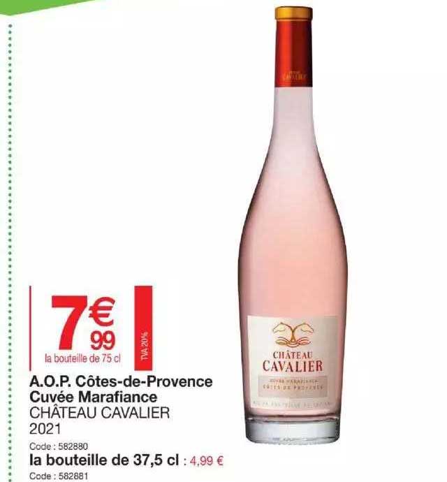 a.o.p. côtes-de-provence cuvée marafiance château cavalier 2021