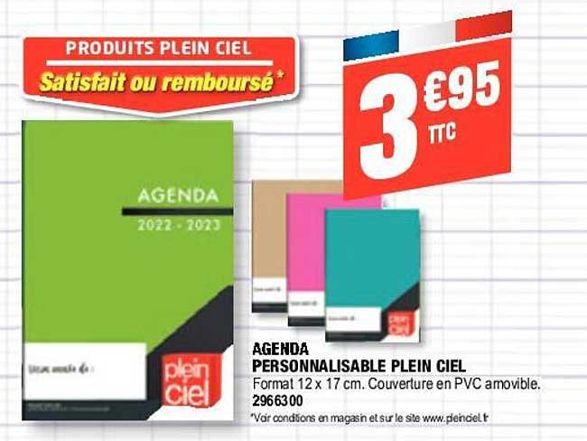 Agenda Personnalisable Plein Ciel