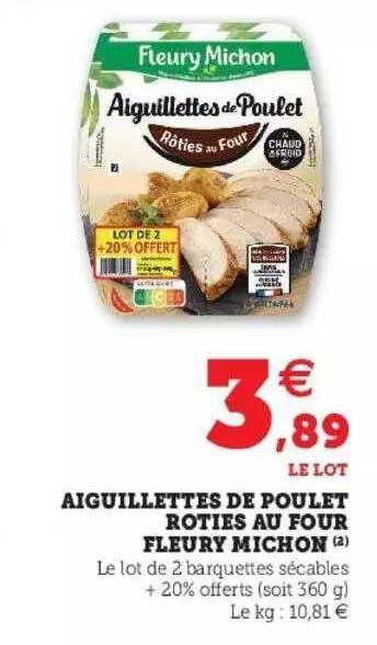 aiguillettes de poulet rôties au four fleury michon