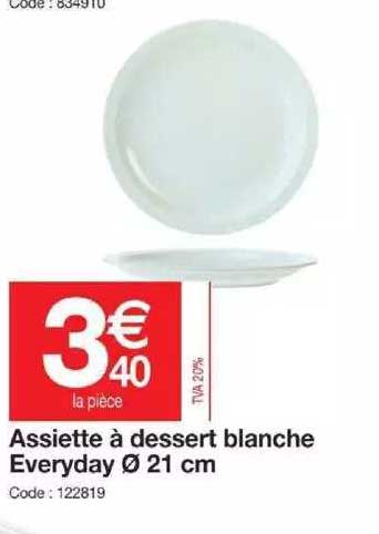 assiette à dessert blanche everyday ø 21 cm