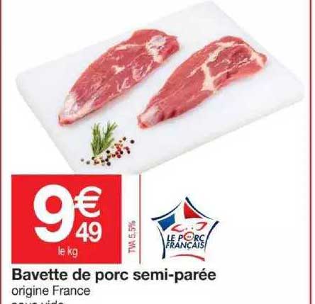 bavette de porc semi-parée