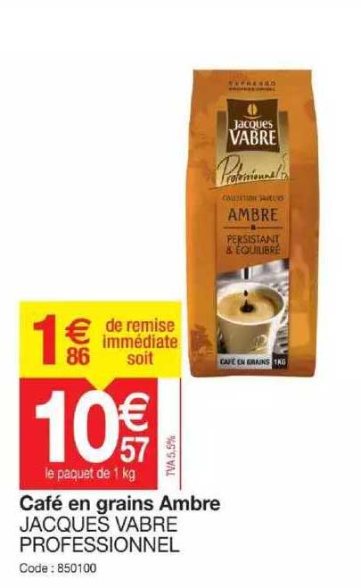 café en grains ambre jacques vabre professionnel