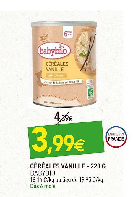 Céréales Vanille Babybio -220 G