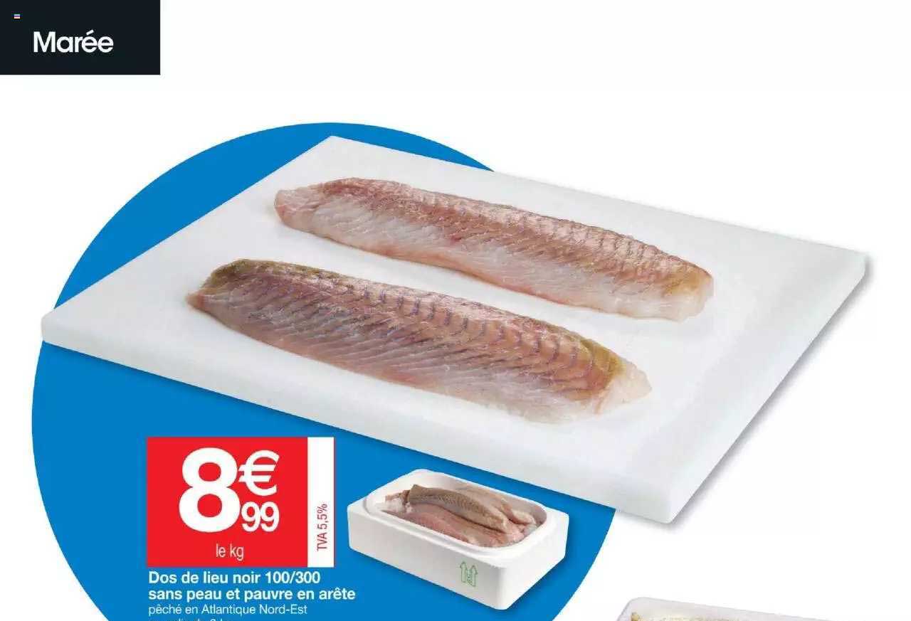 dos de lieu noir 100-300 sans peau et pauvre en arête