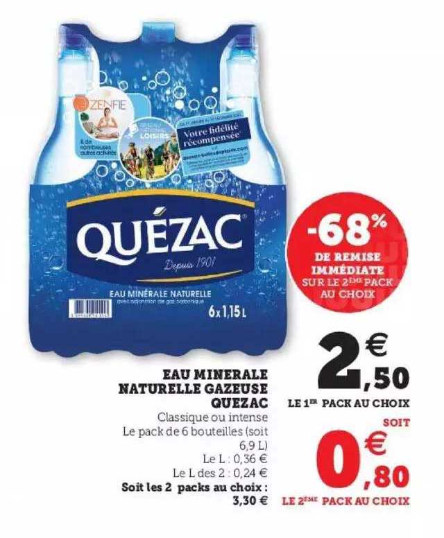 Eau Minérale Naturelle Gazeuse Quezac