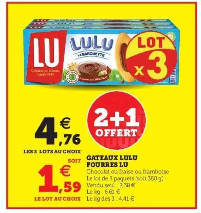 Gâteaux Lulu Fourrés Lu