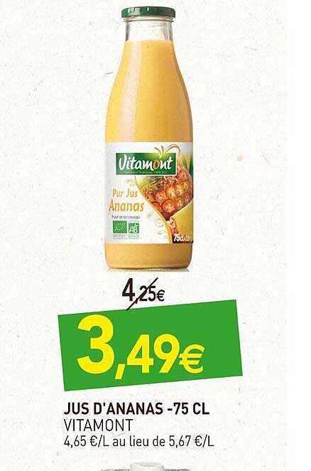 jus d'ananas vitamont -75cl