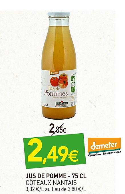 jus de pomme côteaux nantais -75cl