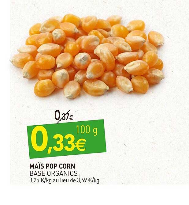 maïs pop corn base organics