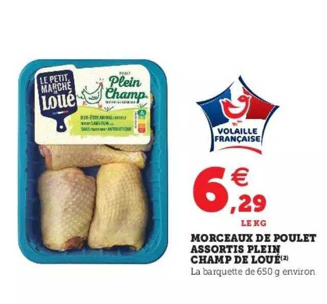 morceaux de poulet assortis plein champ de loué