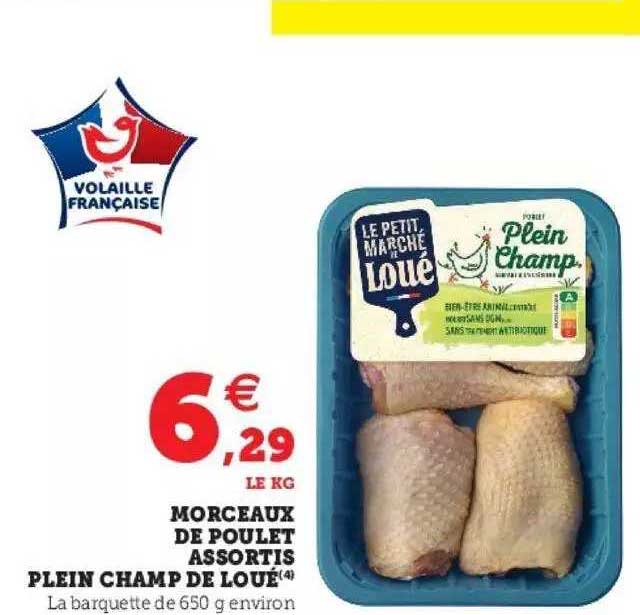 morceaux de poulet assortis plein champ de loué