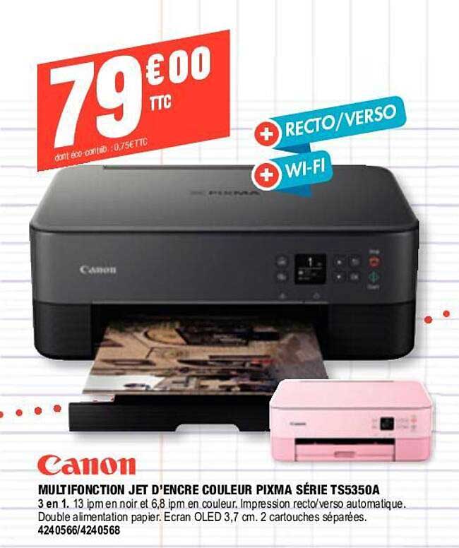 multifonction jet d'encre couleur pixma série ts5350a canon