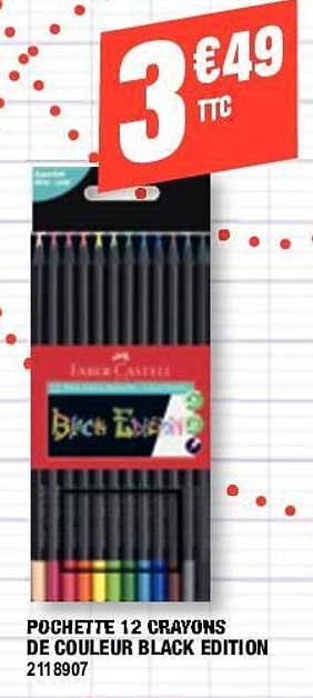 Pochette 12 Crayons De Couleur Black édition