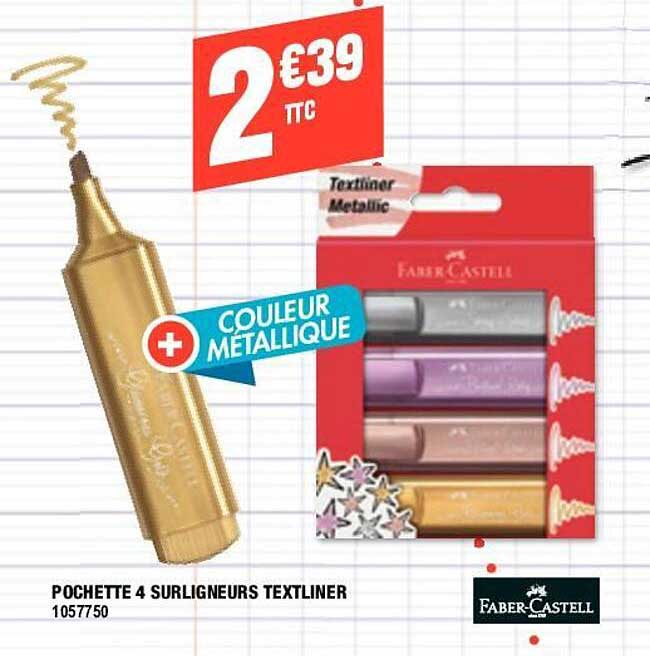 pochette 4 surligneurs textliner  faber-castell