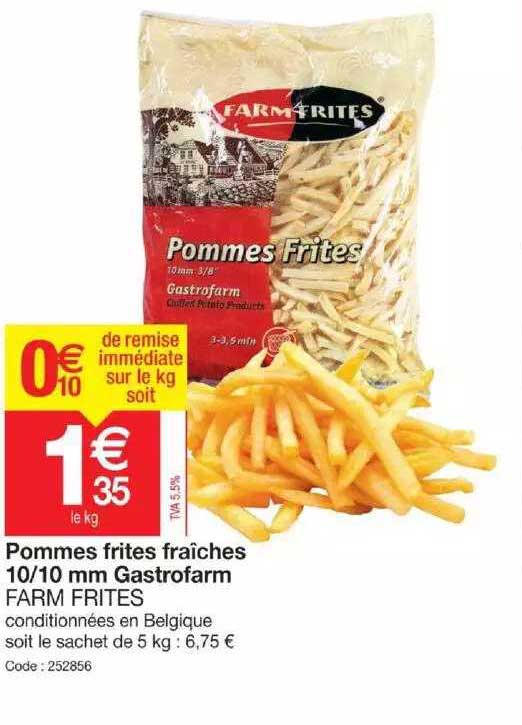 pommes frites fraîches 10-10 mm gastrofarm farm frites