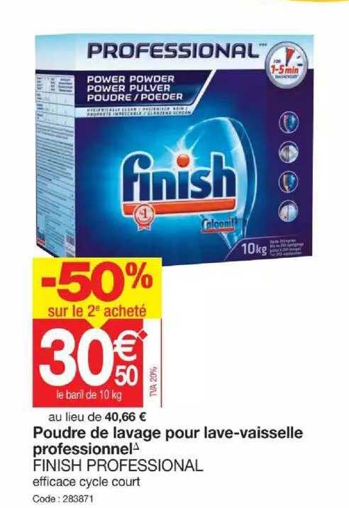 poudre de lavage pour lave-vaisselle professionnel finish professional