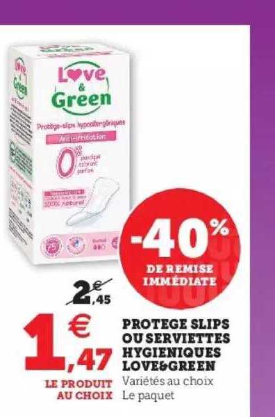 protège slips ou serviettes hygiéniques love&green