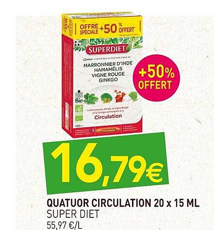 quatuor circulation super diet 20x 15ml