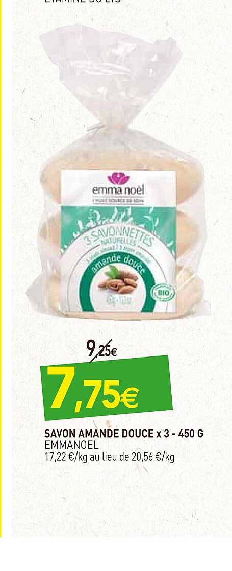 Savon Amande Douce Emmanoel X3 -450 G