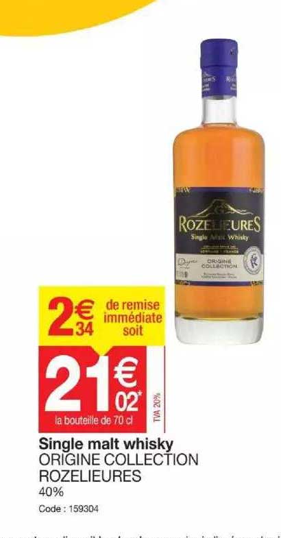 single malt whisky origine collection rozelieures 40%