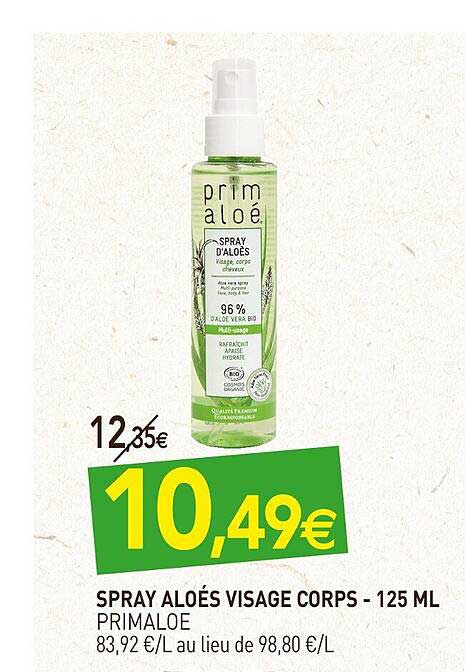 spray aloés visages corps primaloe -125ml
