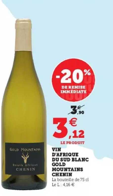 vin d'afrique du sud blanc gold mountains chenin