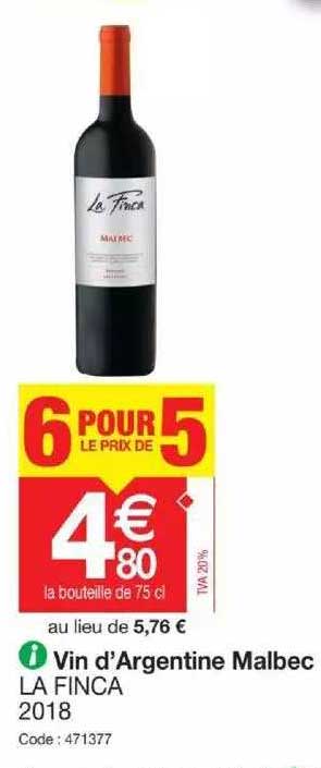 vin d'argentine malbec la finca