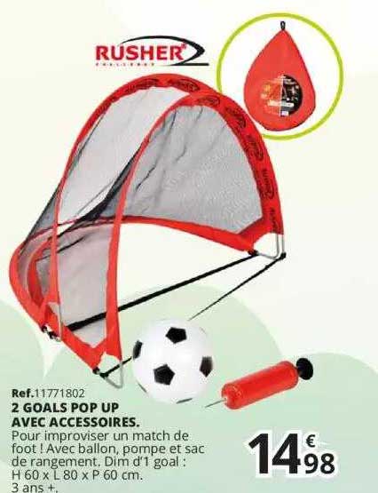 2 goals pop up avec accessoires rusher