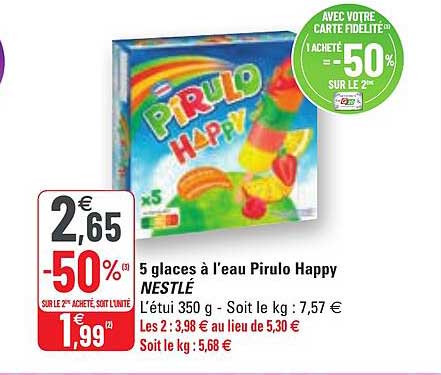 5 glaces à l'eau happy nestlé