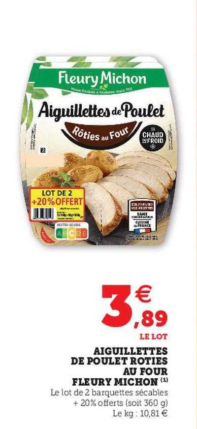 aiguillettes de poulet rôties au four fleury michon