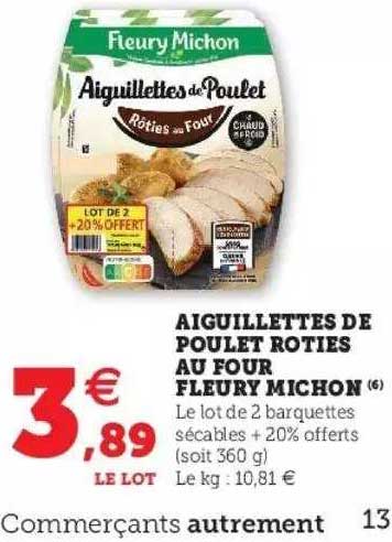 aiguillettes de poulet rôties au four fleury michon