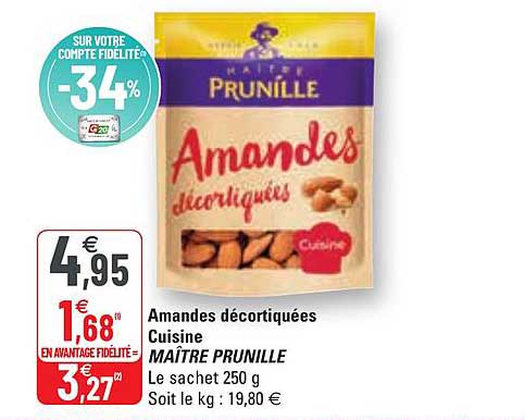 amandes décortiquées cuisine maître prunille